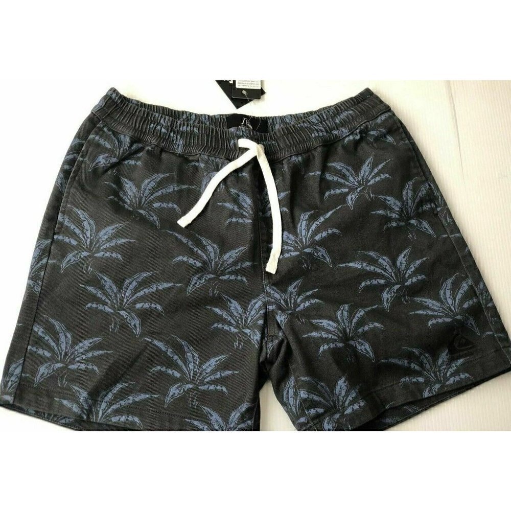 Quiksilver Men's OG Elasto 17" Walk Short Tarmac Palm Trees Print Size 32